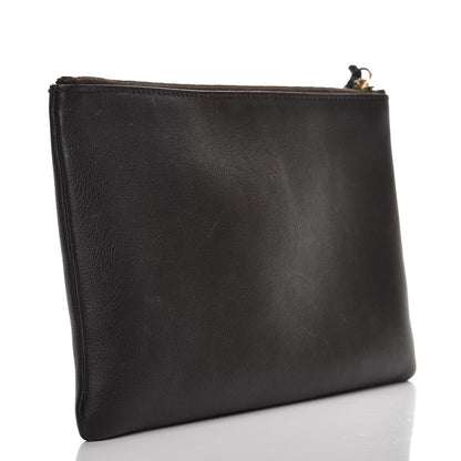 Gucci Pebbled Calfskin Large Bamboo Clutch Dark Brown 3 of 8