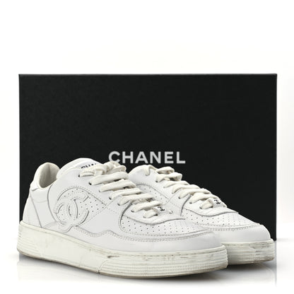 Chanel Calfskin Womens CC Sneakers 39.5 White 16 of 16
