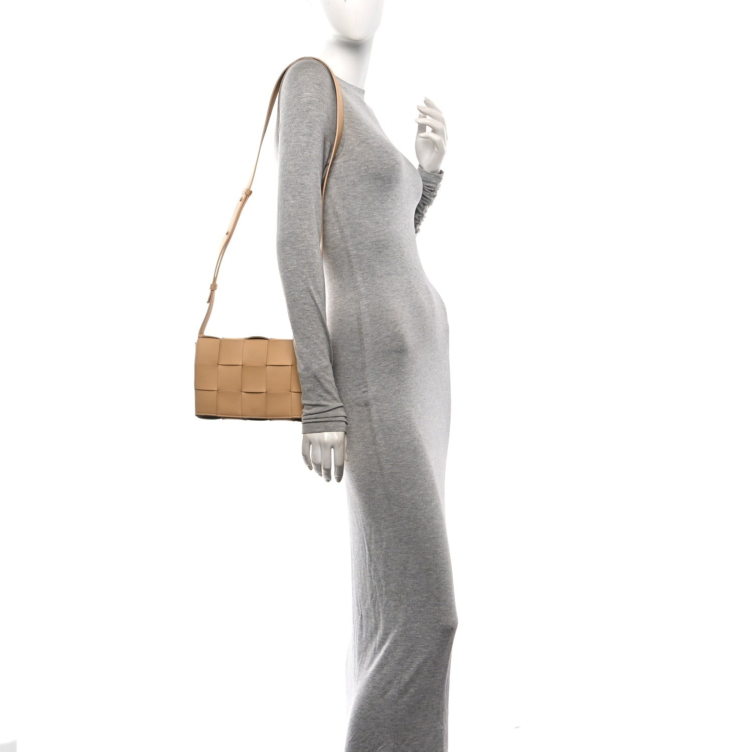 Bottega Veneta Lambskin Maxi Intrecciato Cassette Crossbody Bag Almond 2 of 11