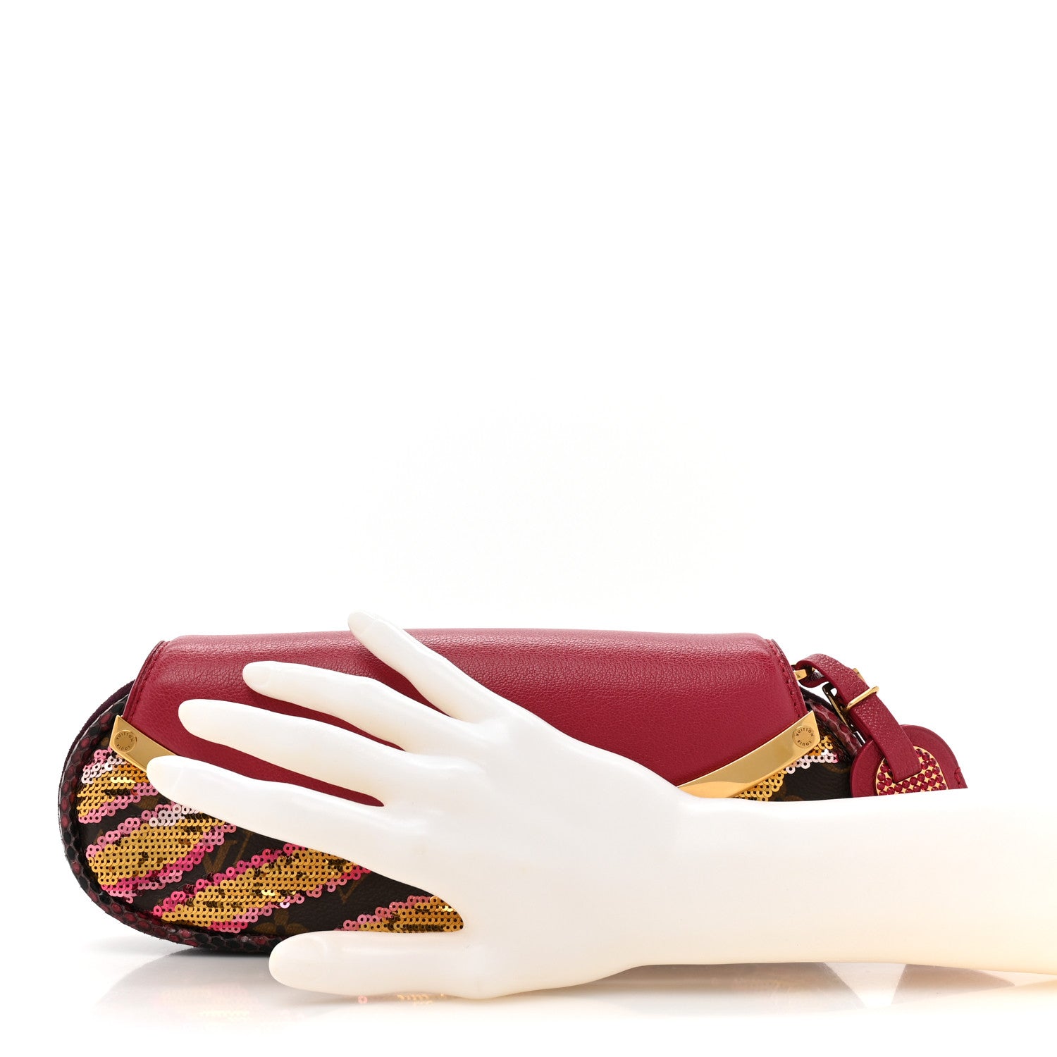 Louis Vuitton Monogram Sequins Savage Cub Clutch Rose 2 of 10