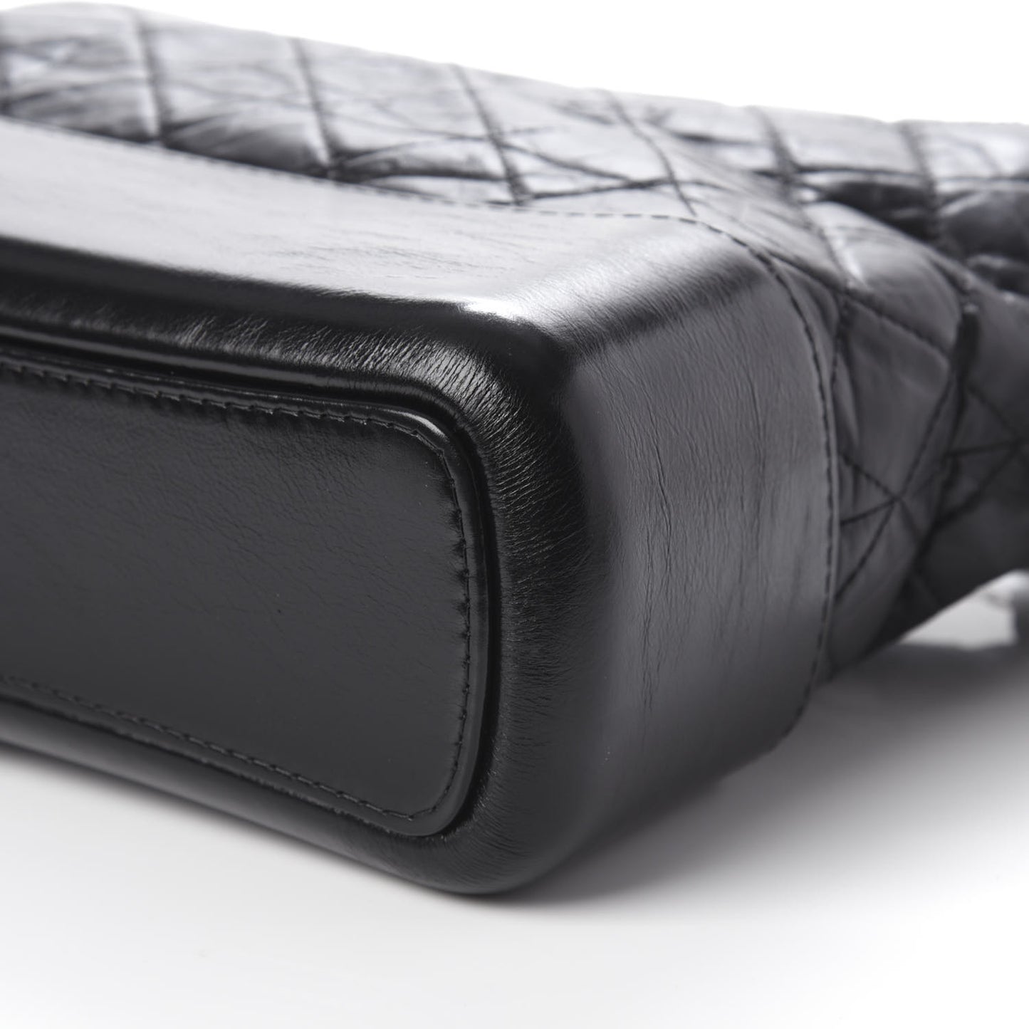 Aged Calfskin Quilted Medium Gabrielle Hobo Black