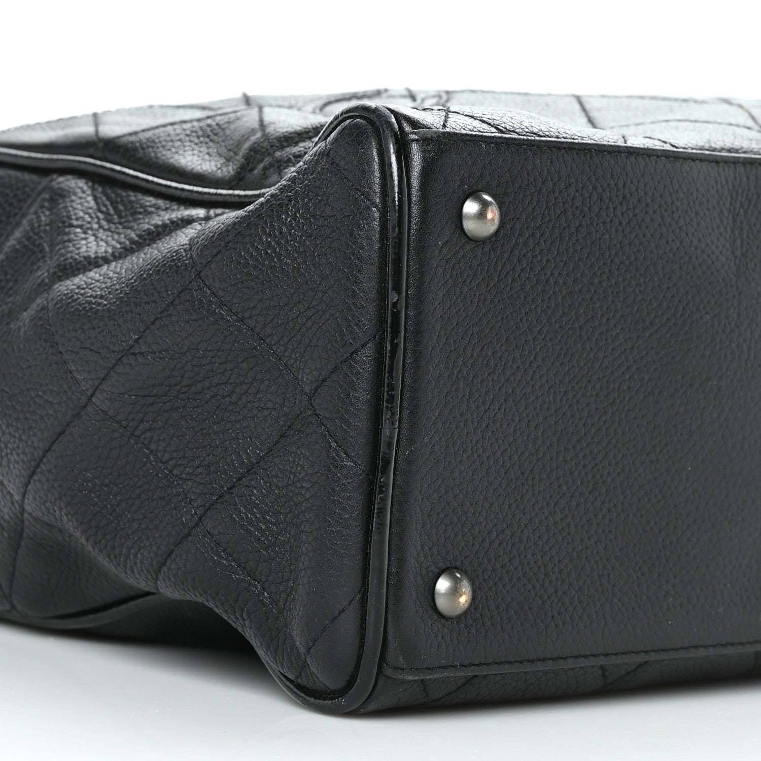 Chanel Calfskin Patent Quilted Bowler Black 8 of 11