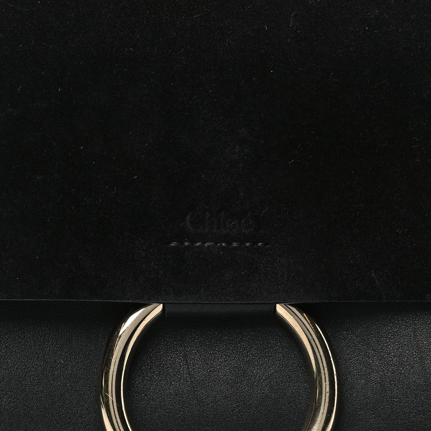 Suede Calfskin Small Faye Shoulder Bag Black