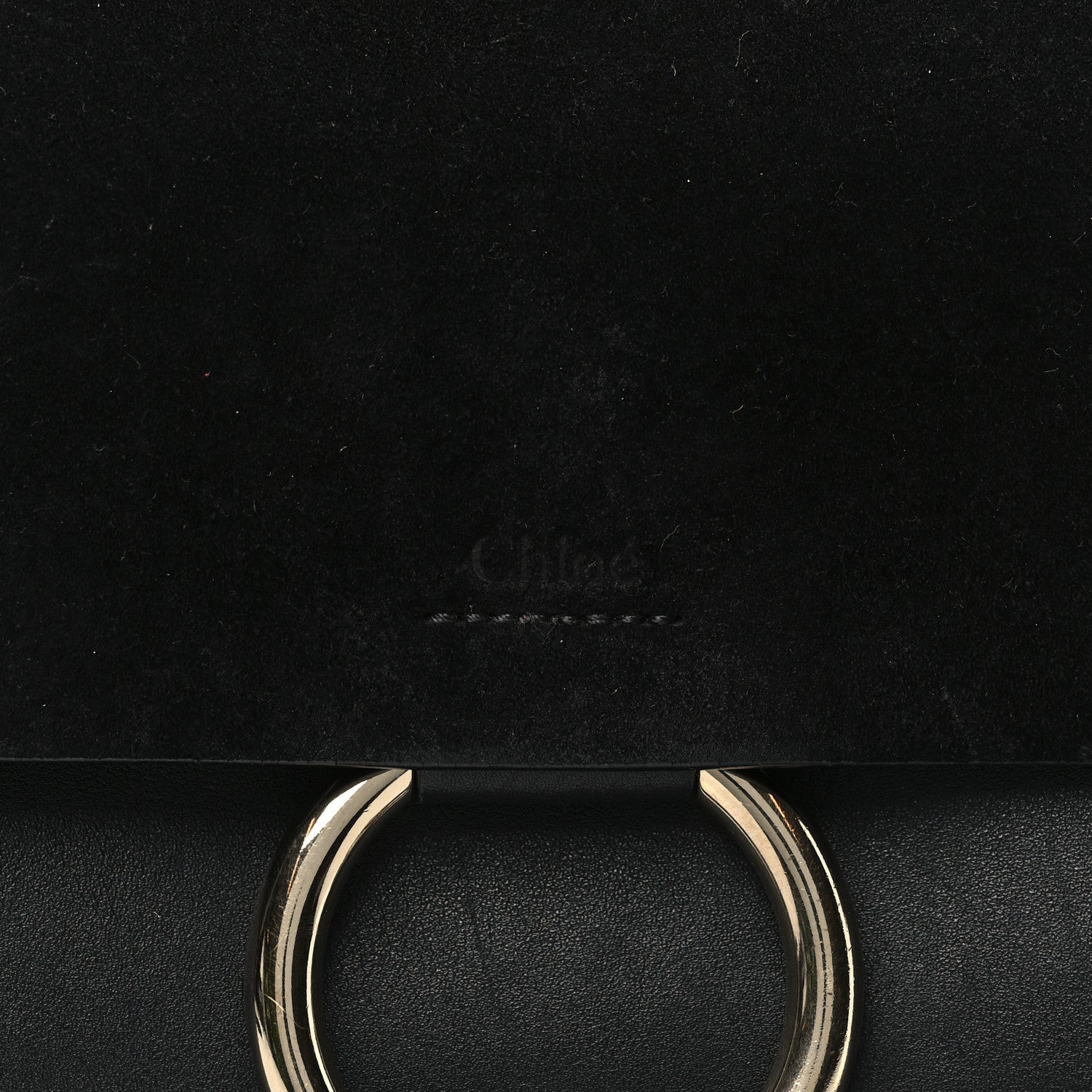 Chloe Suede Calfskin Small Faye Shoulder Bag Black 8 of 13