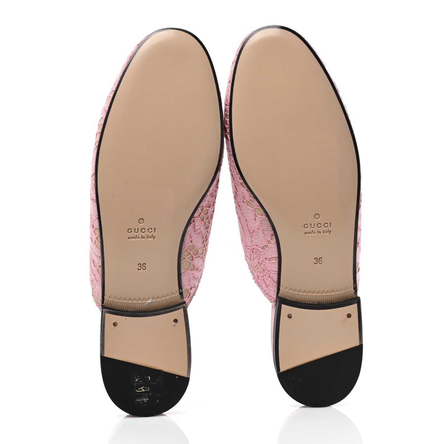 Gucci Lace Malaga Kid Womens Princetown Slippers 36 Sugar Pink Skin Rose 5 of 9