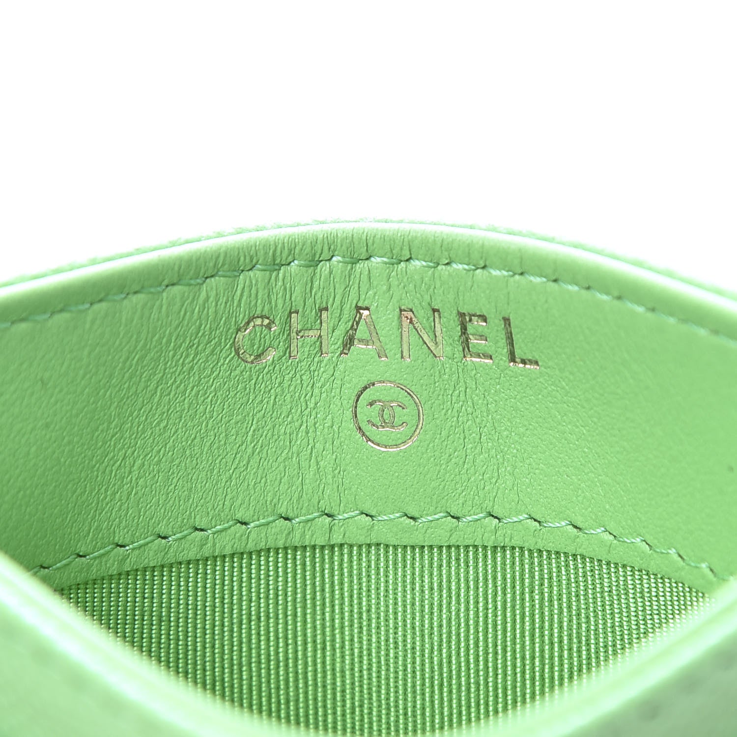 Chanel Caviar Quilted Card Holder Green 6 of 9