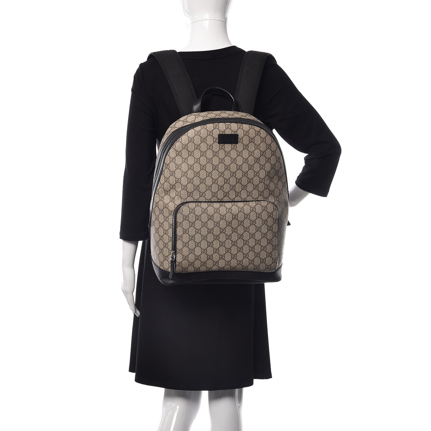 GG Supreme Monogram Medium Backpack Black