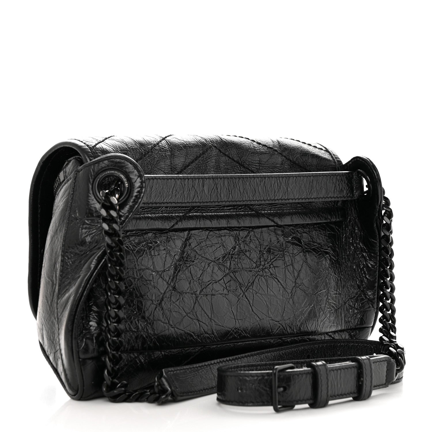 Saint Laurent Crinkled Calfskin Matelasse Monogram Niki Body Bag Black 3 of 11