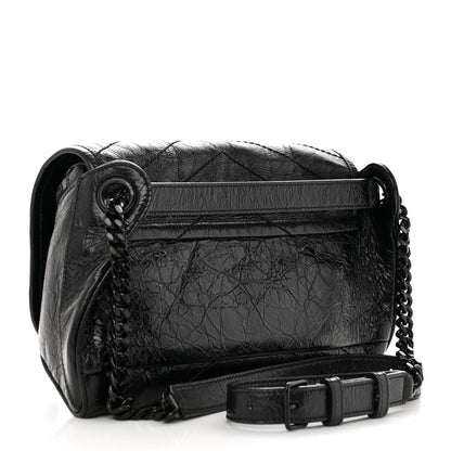 Saint Laurent Crinkled Calfskin Matelasse Monogram Niki Body Bag Black 3 of 11