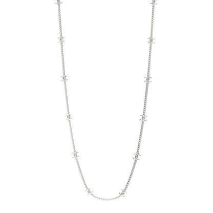 Chanel Metal CC Short Chain Necklace Silver 1 of 6