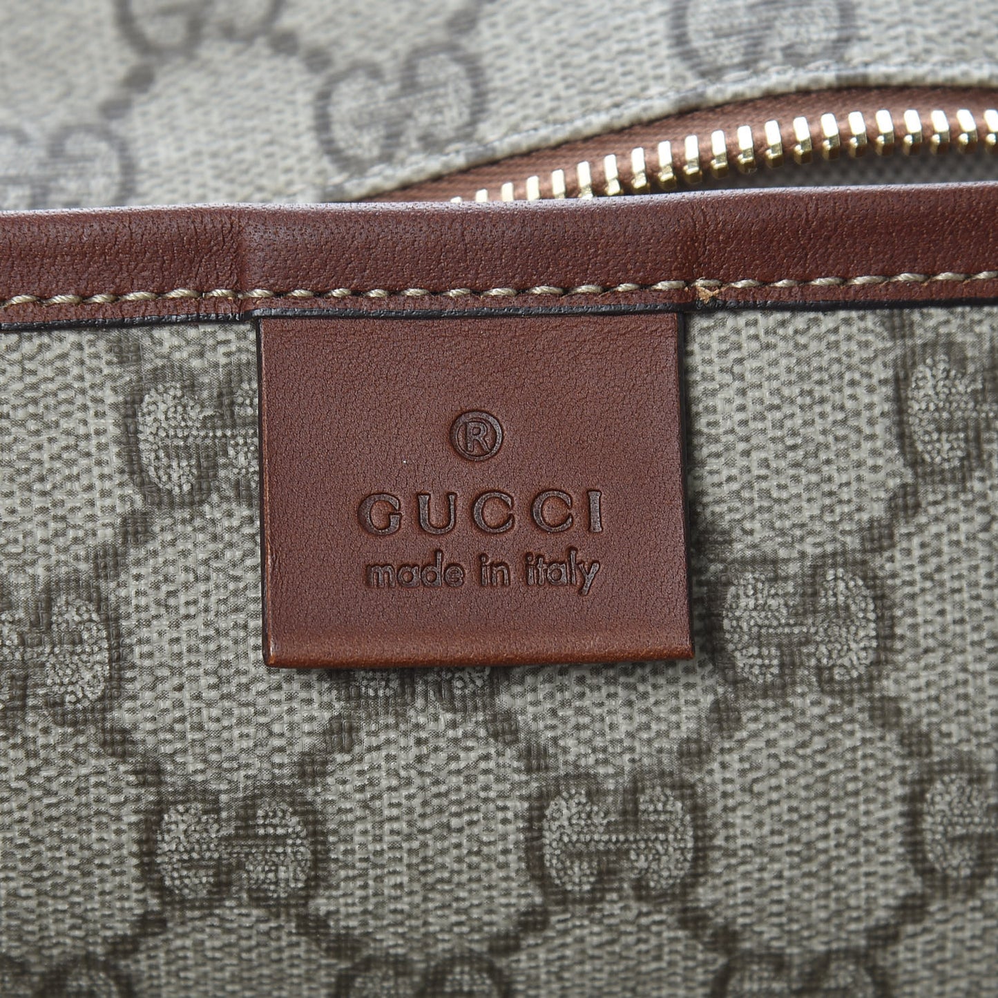 GG Plus Monogram Medium Signature Web Loop Vertical Tote Brown