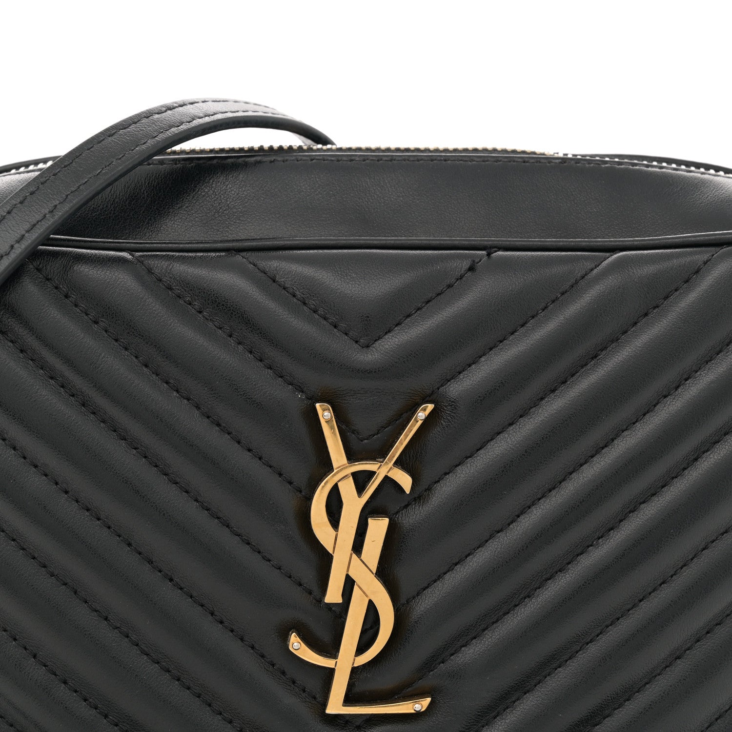 Saint Laurent Calfskin Matelasse Monogram Lou Camera Bag Black 8 of 18