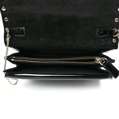 Valentino Garavani Patent Rockstud Wallet On Chain Black 5 of 12
