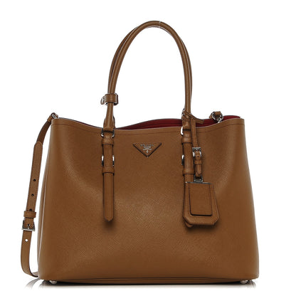 Prada Saffiano Cuir Medium Double Handle Tote Caramel 1 of 6