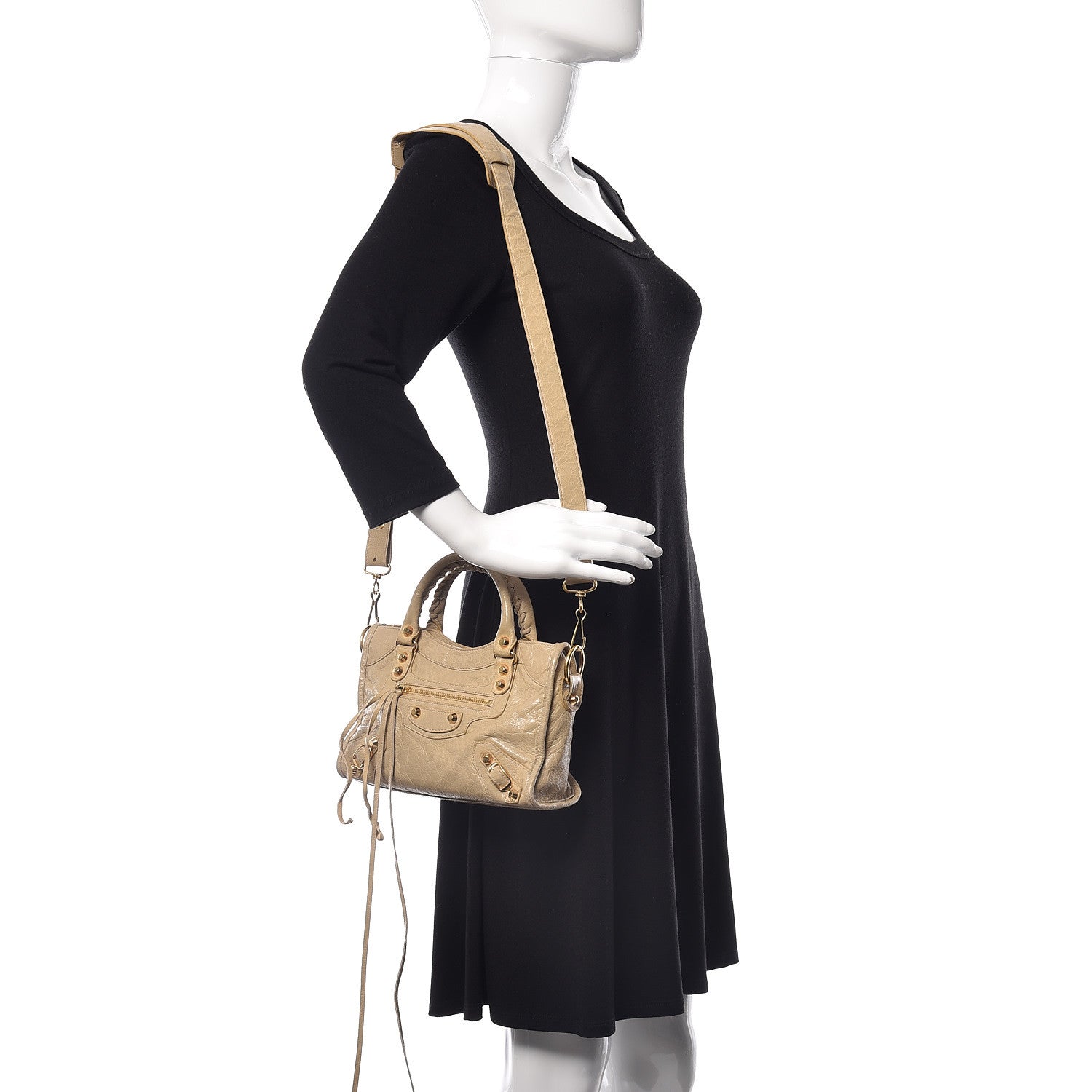 Balenciaga Agneau Classic Gold Hardware Mini S Citytrap Beige Sable 2 of 12