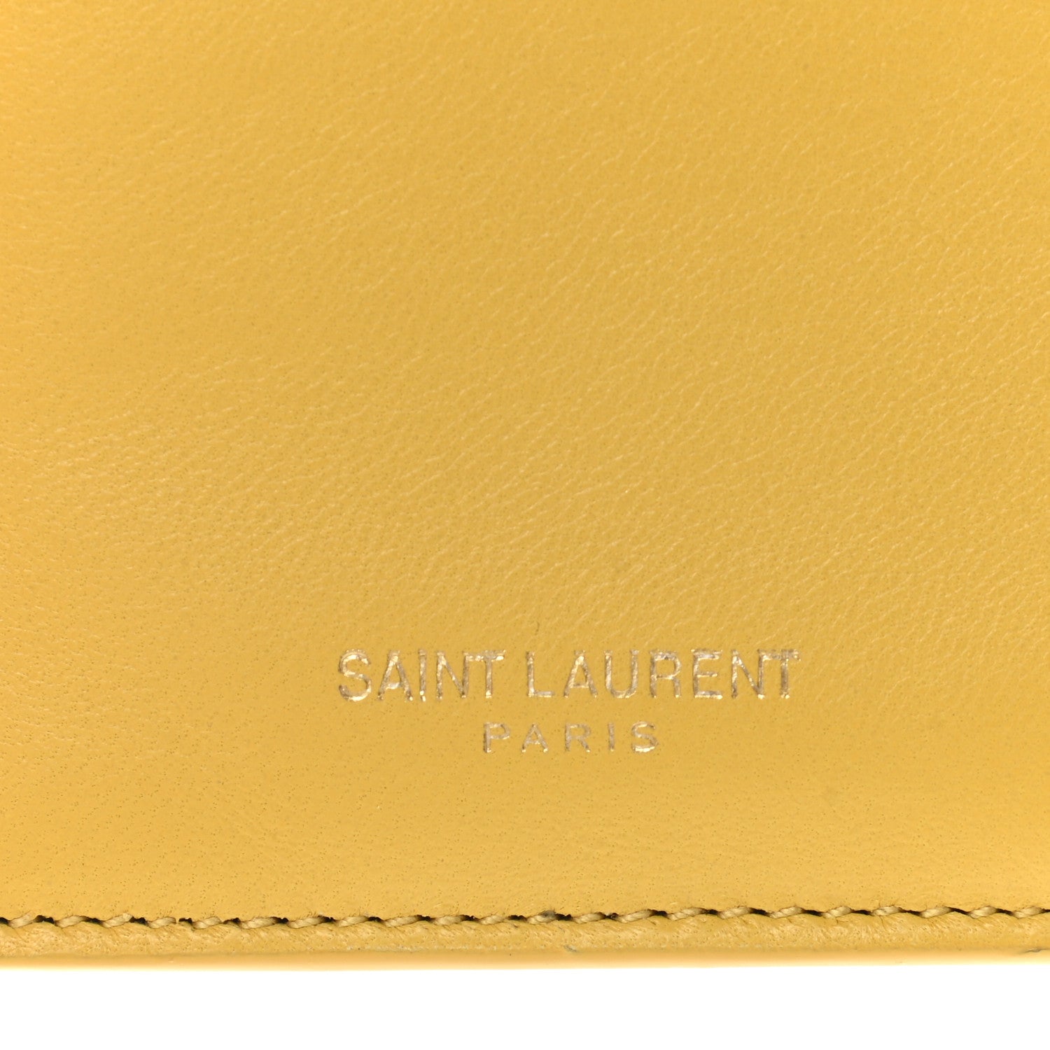 Saint Laurent Lambskin Monogram Loulou Puffer Pouch Clutch Yellow 9 of 13