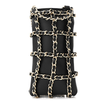 Chanel Lambskin Tech Me Out Clutch With Chain Black 1 of 12