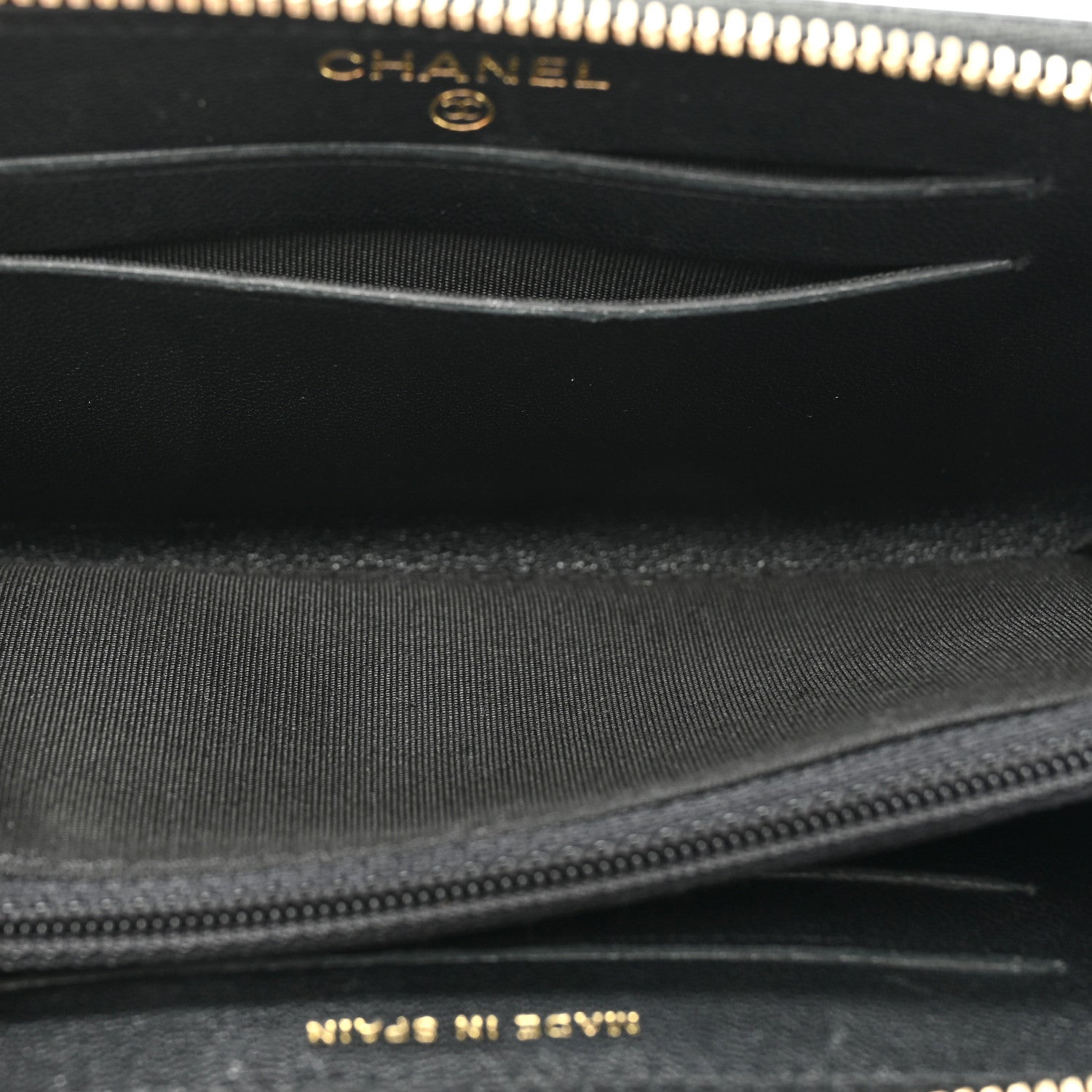 Chanel Sheepskin Quilted Mademoiselle Vintage Zip Around Wallet Black 7 of 13