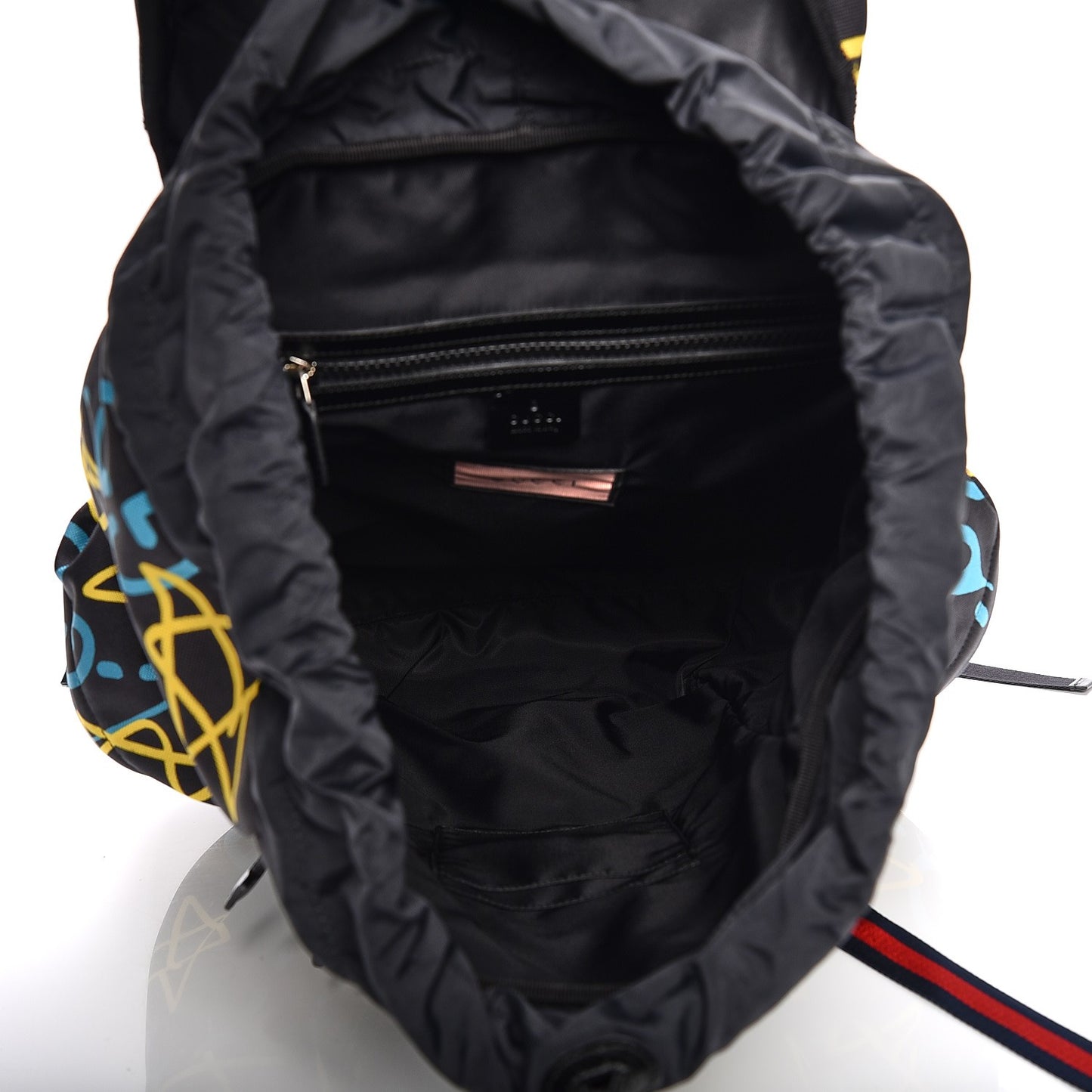 Techno Canvas GucciGhost Double Buckle Backpack Black New Acquamarine