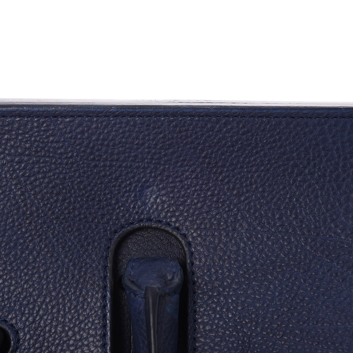 Grained Calfskin M Tube Round Tote Bleu Nautique