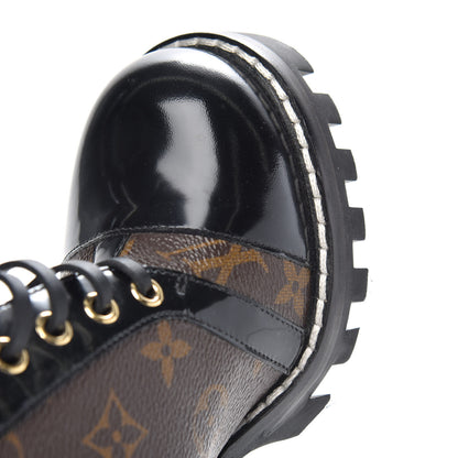 Louis Vuitton Patent Calfskin Monogram Star Trail Ankle Boots 38.5 Black 7 of 7