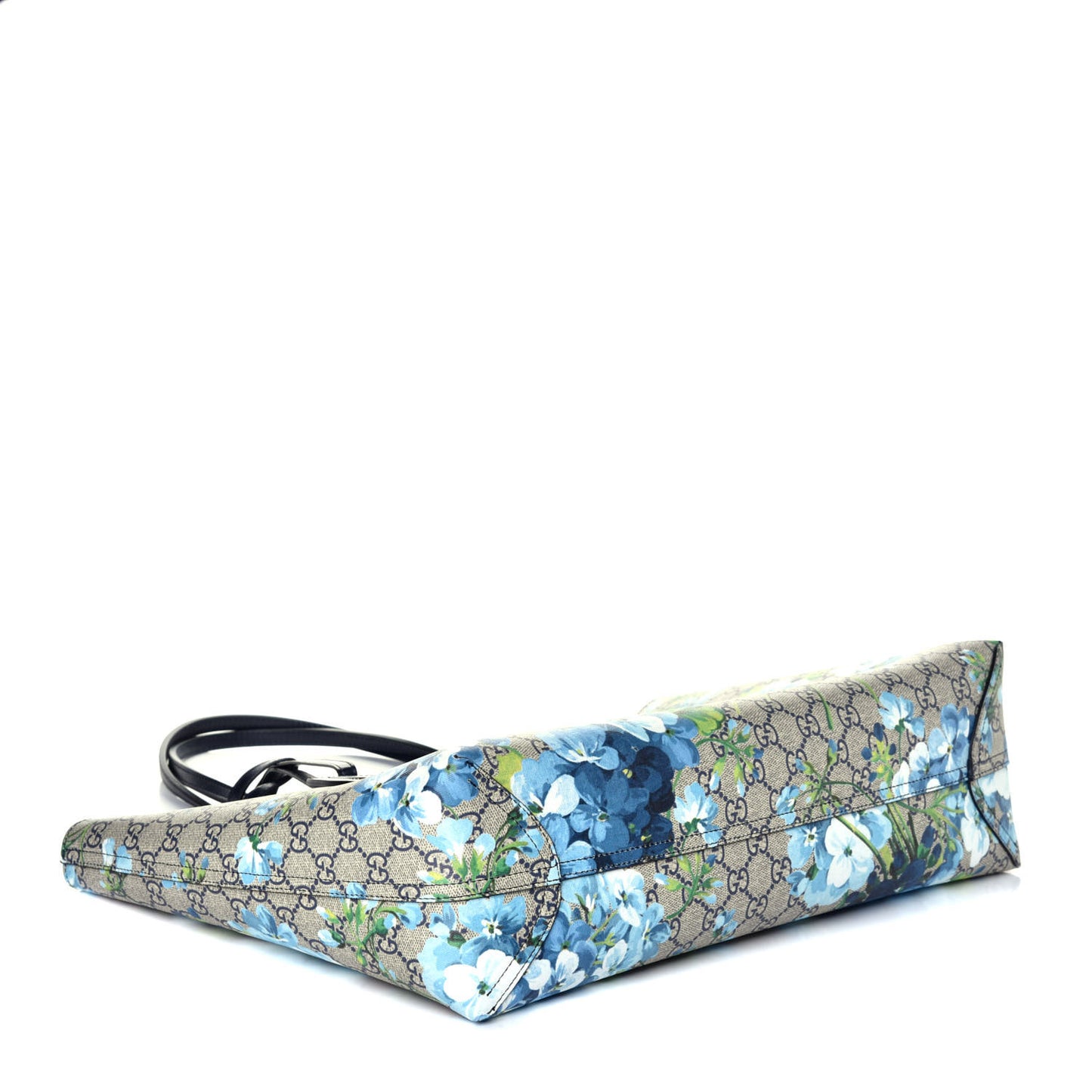 GG Supreme Monogram Blooms Medium Reversible Tote Beige Blue Navy