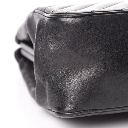 Chanel Lambskin Diagonal Quilted Kisslock Bag Black 9 of 15