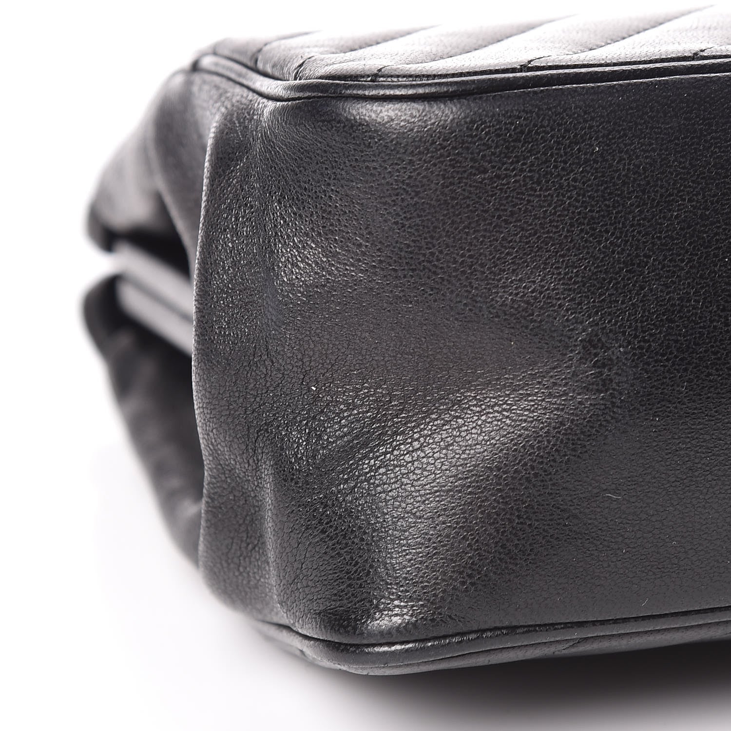 Chanel Lambskin Diagonal Quilted Kisslock Bag Black 9 of 15