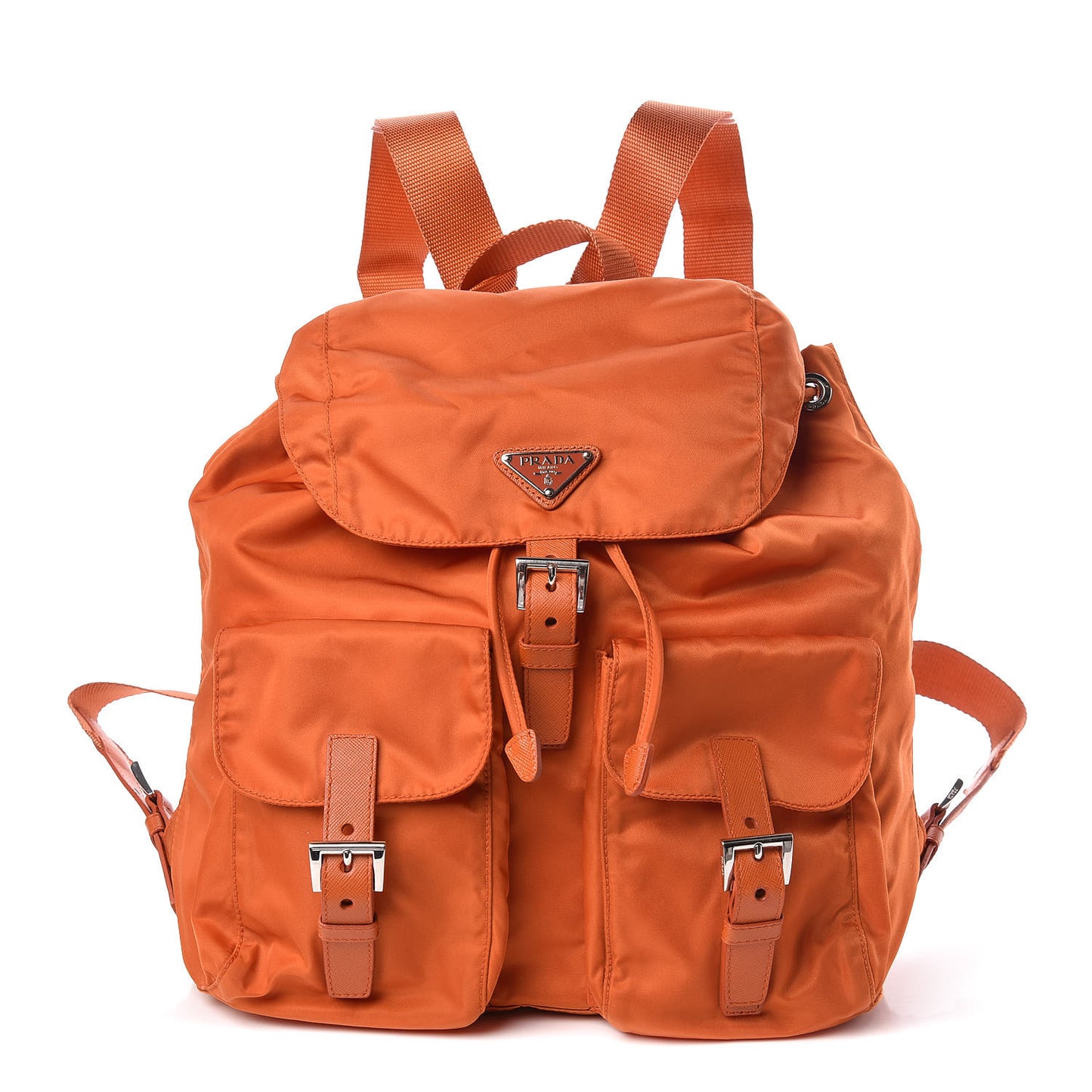 Tessuto Nylon Saffiano Vela Backpack Papaya