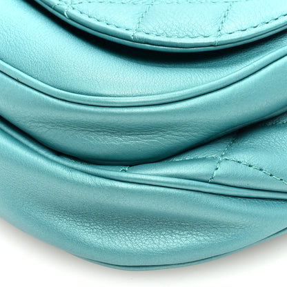 Chanel Metallic Calfskin Flap Chain Waist Bag Turquoise 12 of 12