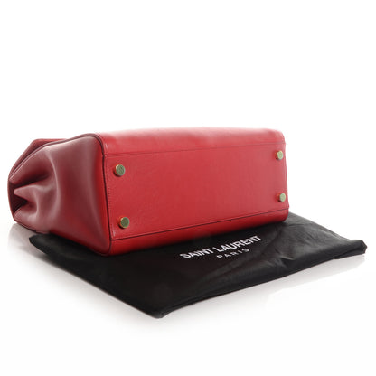Saint Laurent Leather Medium Moujik Top Handle Bag Lipstick Red 4 of 8
