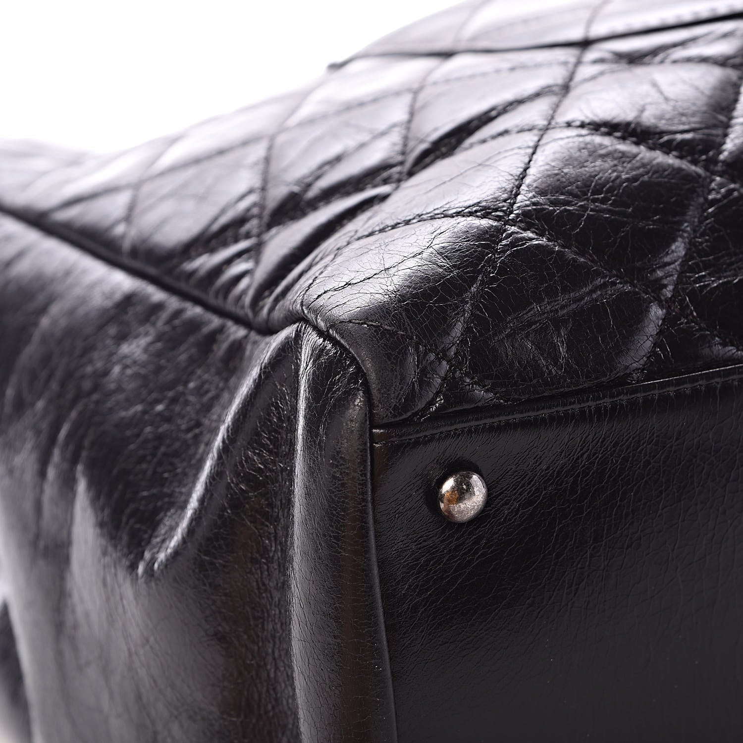 Chanel Glazed Calfskin Quilted Large Duo Color Tote Black 12 of 12