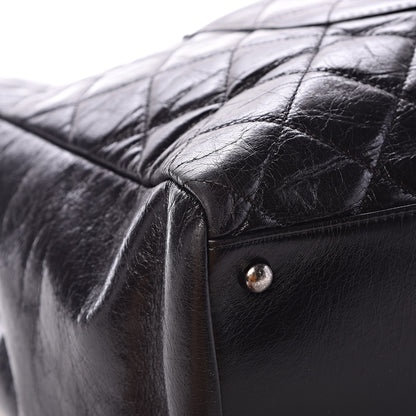 Chanel Glazed Calfskin Quilted Large Duo Color Tote Black 12 of 12