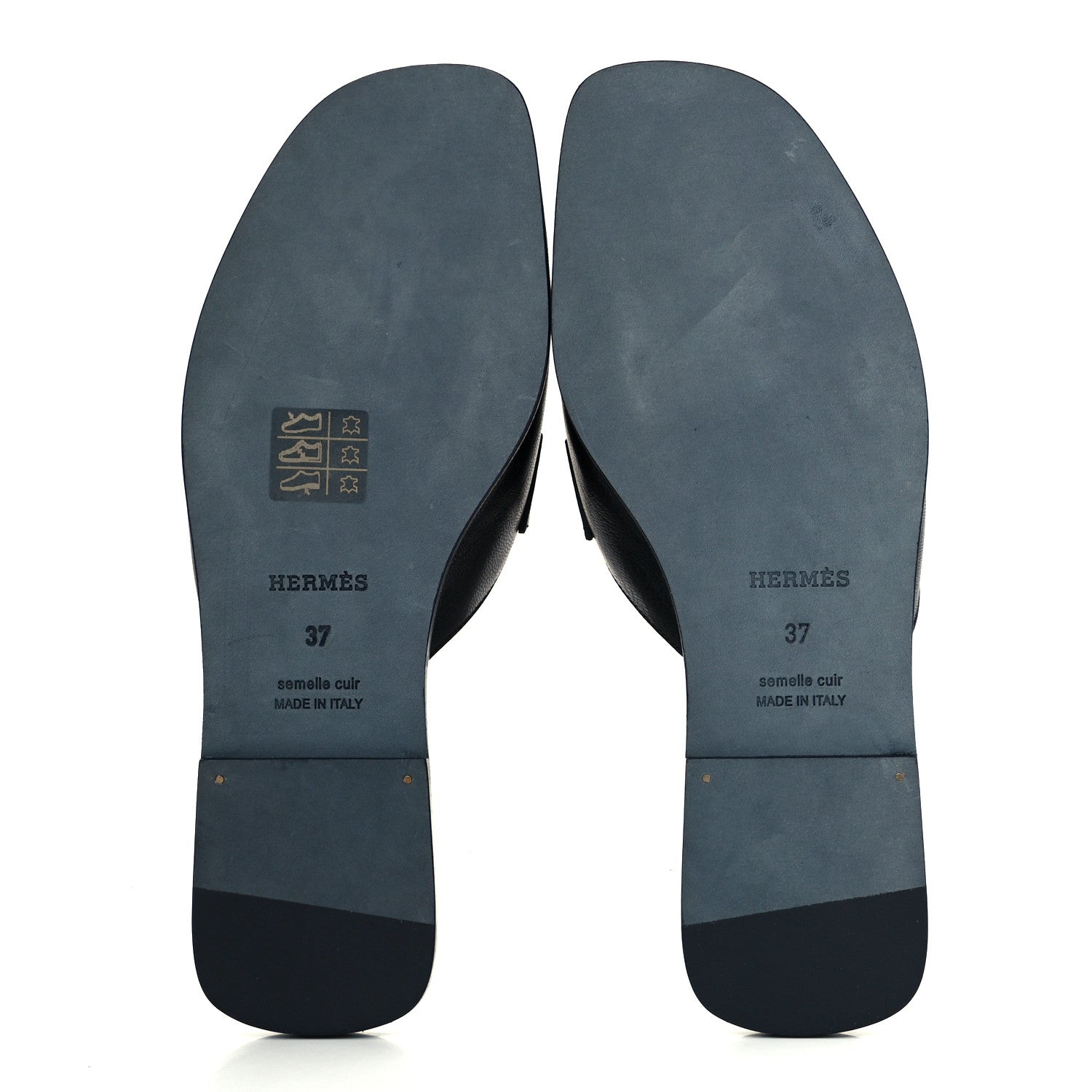 Hermes Goatskin Auteuil Sandals 37 Black 7 of 11