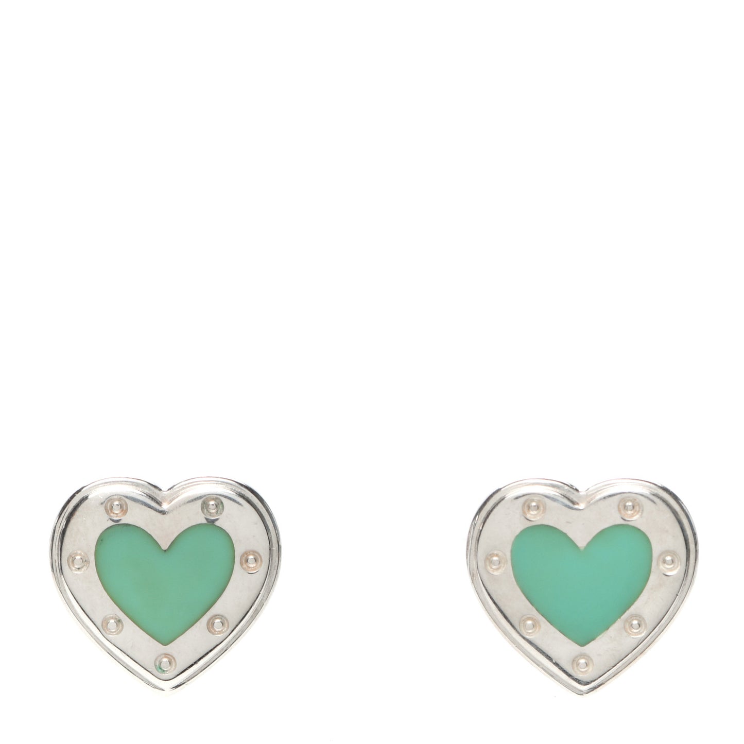 Sterling Silver Enamel Mini Return to Tiffany Love Heart Earrings Blue