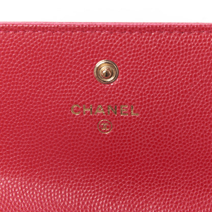 Chanel Caviar Camellia Embossed Flap Wallet Fuschia 8 of 9