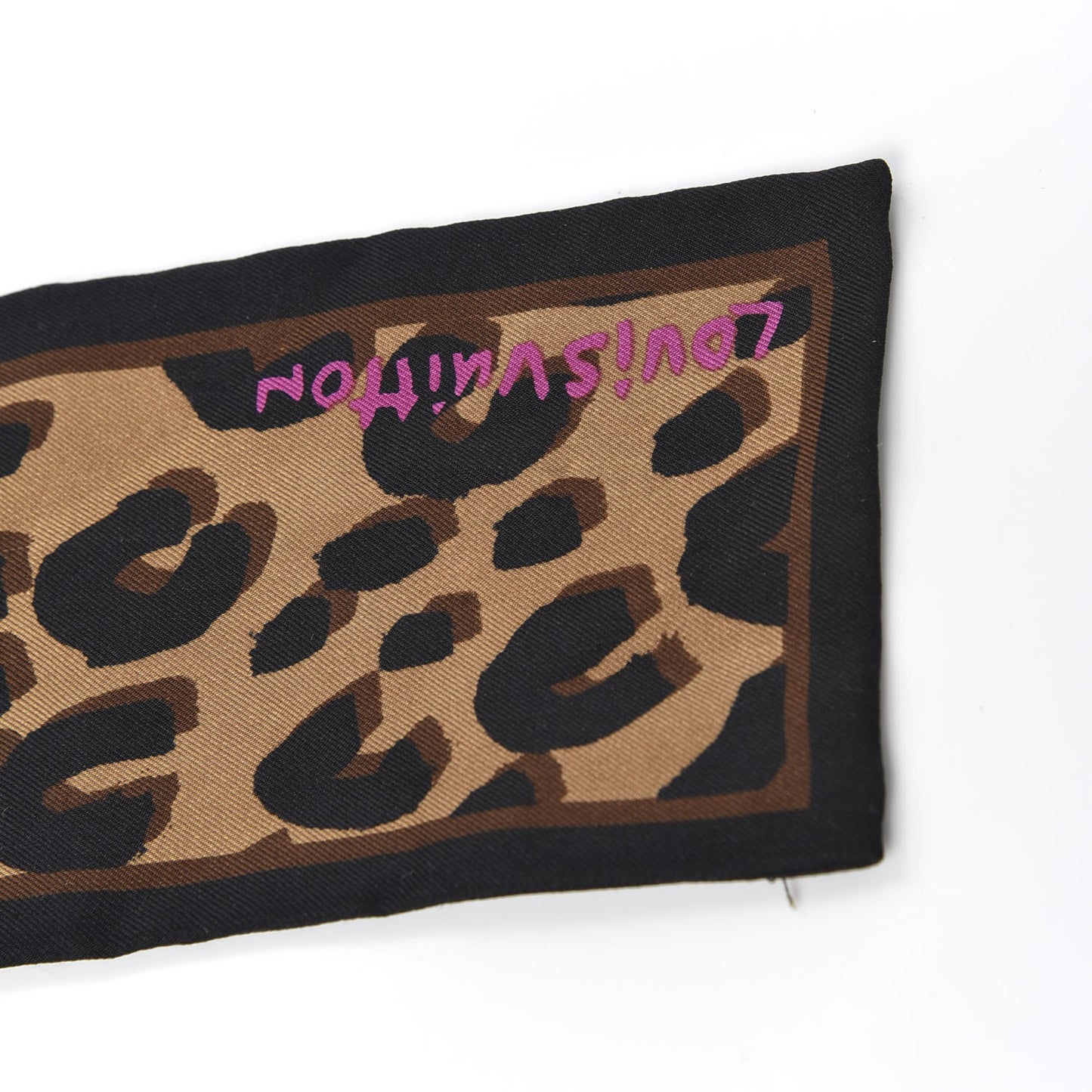 Silk Leopard Bandeau Scarf Marron
