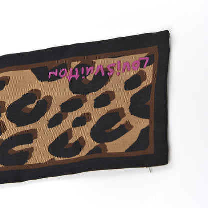 Louis Vuitton Silk Leopard Bandeau Scarf Marron 2 of 3