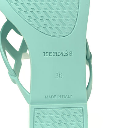Hermes Rubber Womens Egerie Sandals 36 Vert Embrun 12 of 18