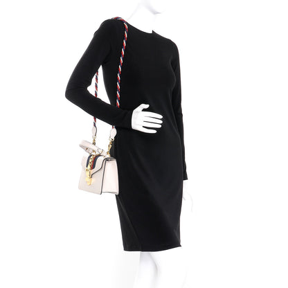 Gucci Calfskin Mini Sylvie Top Handle Bag White 2 of 19