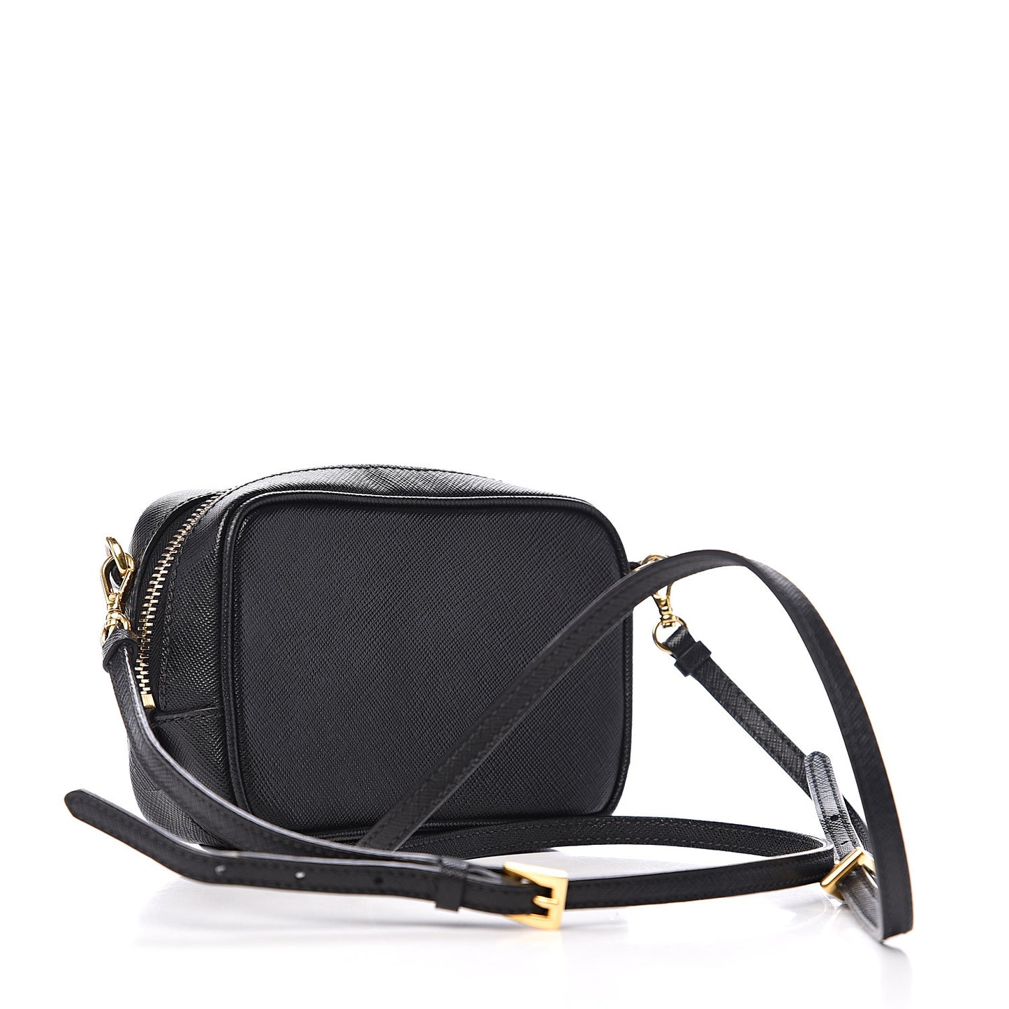Saffiano Mini Camera Crossbody Bag Black