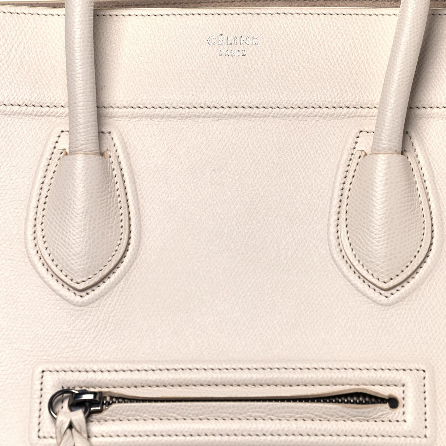 Grained Calfskin Medium Phantom Luggage Cream