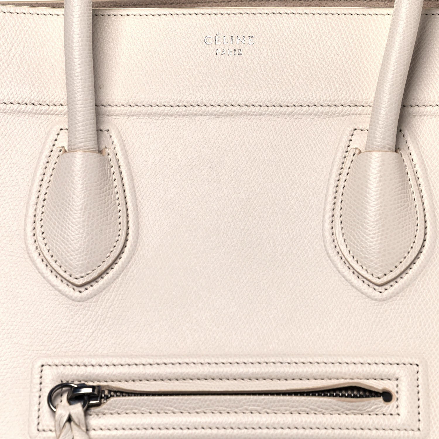 Celine Grained Calfskin Medium Phantom Luggage Cream 6 of 13