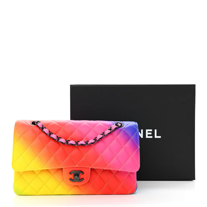 Chanel Calfskin Quilted Medium Rainbow Double Flap Multicolor 11 of 11