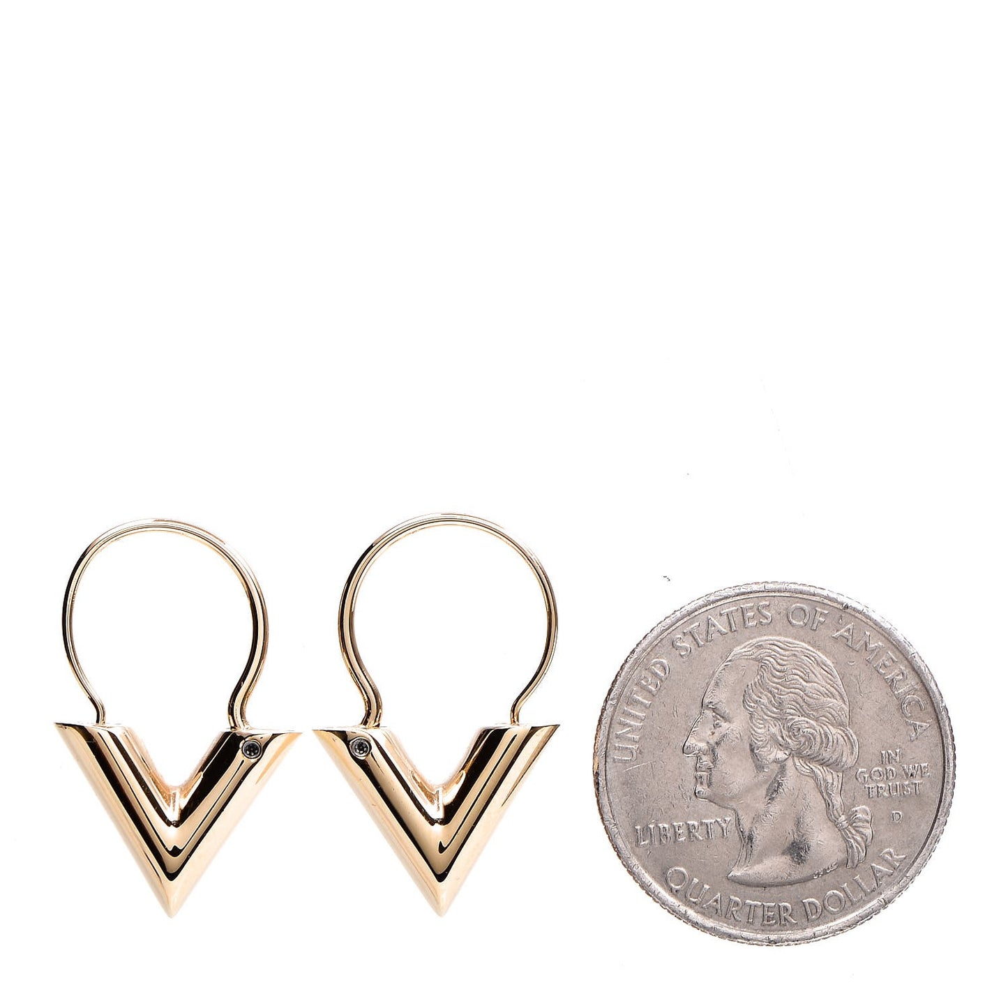 Brass Essential V Hoop Earrings Gold