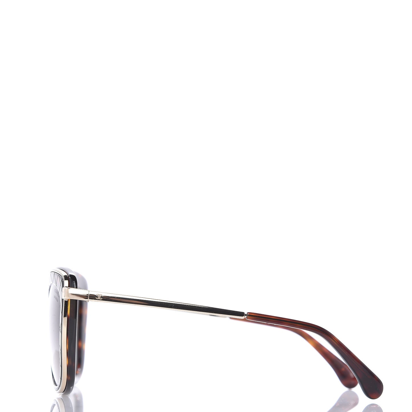 Acetate Quilted Metal Butterfly Sunglasses 4238 Dark Tortoise Gold