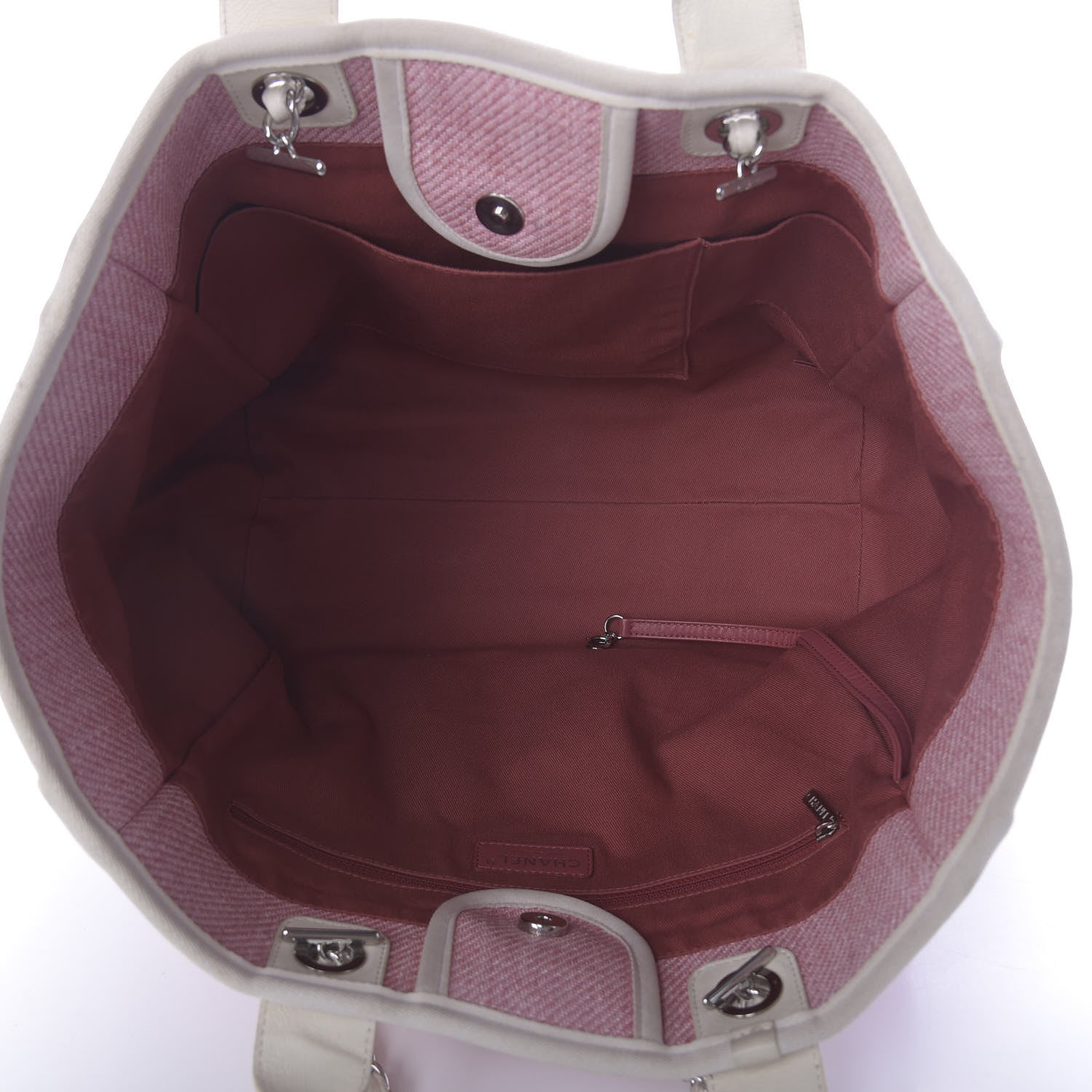 Chanel Canvas Medium Deauville Tote Pink 7 of 10