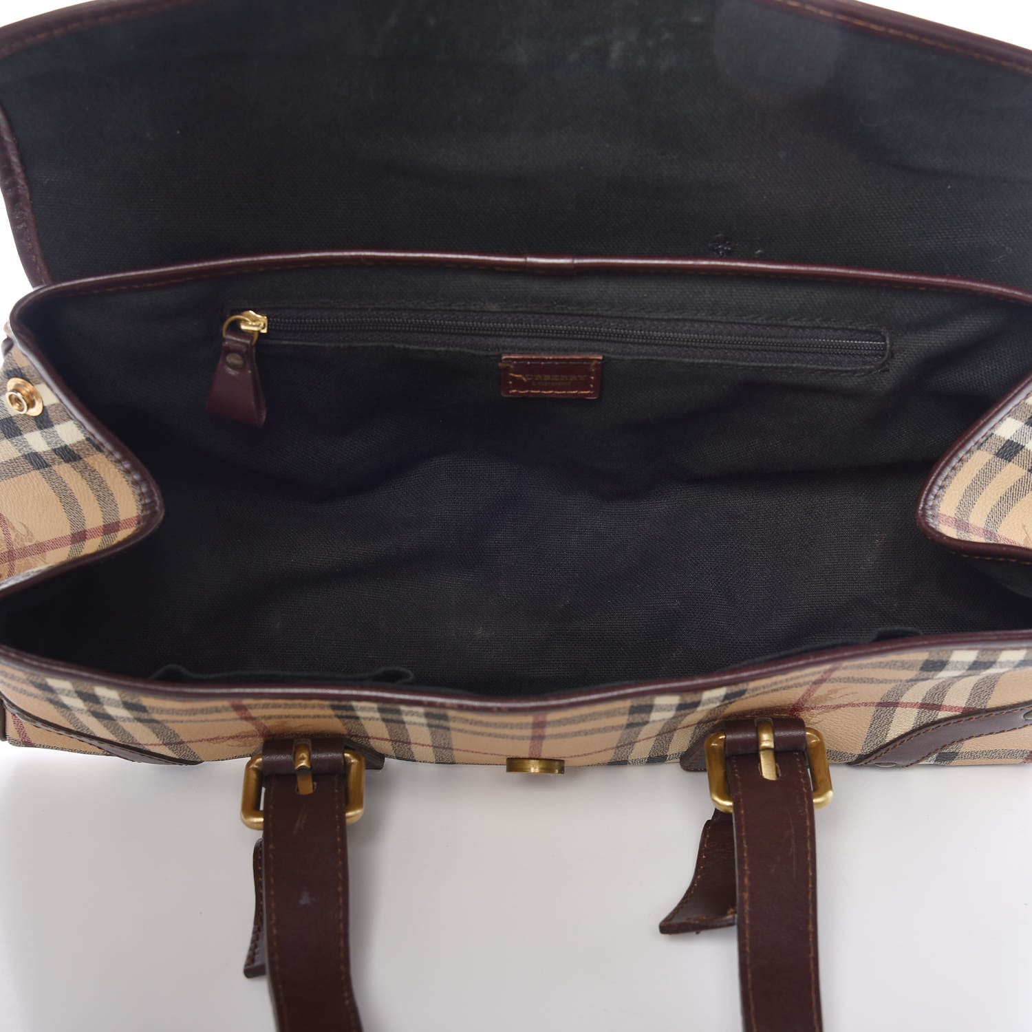 Burberry Haymarket Check Buckle Satchel 5 of 30