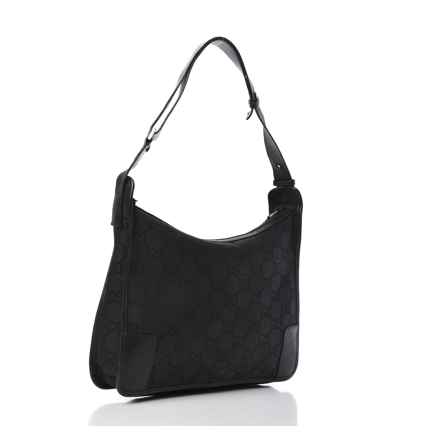 Nylon Monogram Shoulder Bag Black