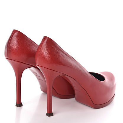 Saint Laurent Vernigolf Tribtoo Platform 80 Pumps 38.5 Red 4 of 8